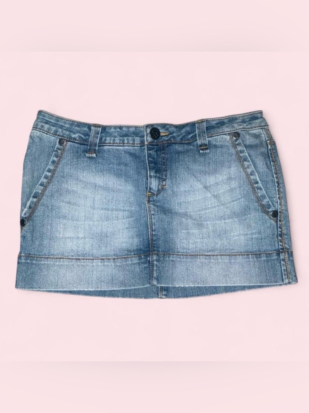 Decree Light Blue Denim Mini Skirt